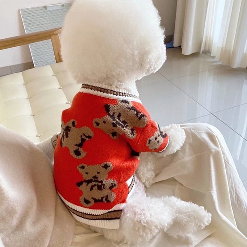 Pet Knitted Sweater For Teddy Bichon Frise, And Small Puppies