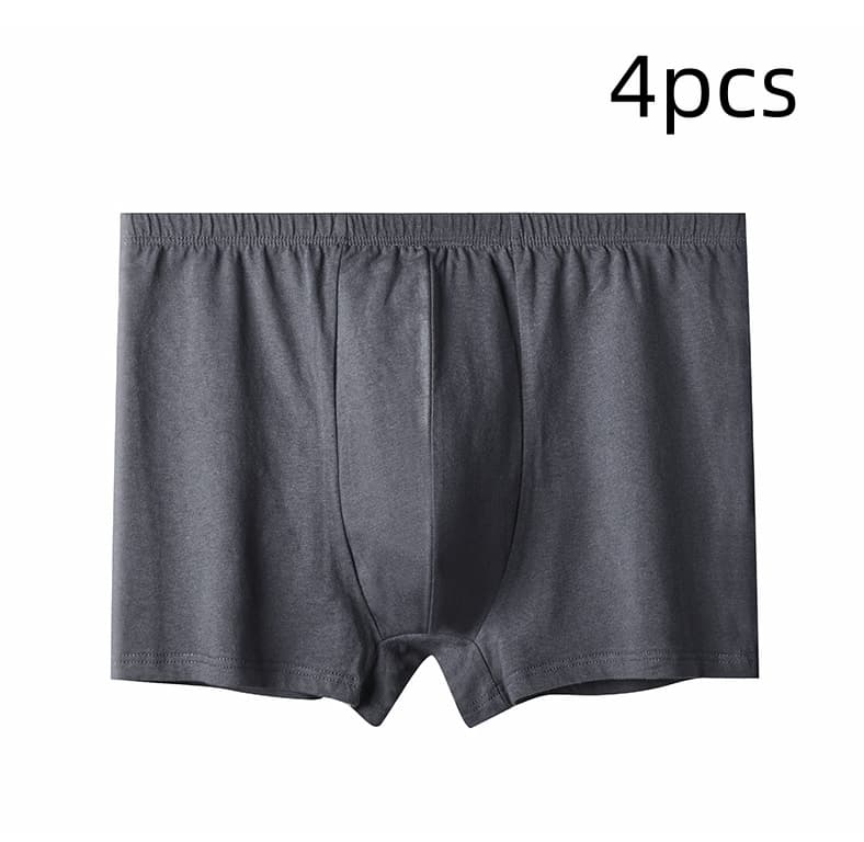 Men's High-waisted Pure Cotton Plus Size Loose Deep-crotch Cotton Breathable Boxer Shorts
