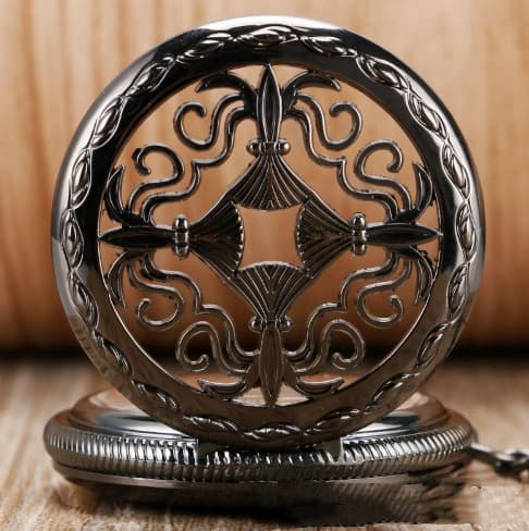Retro Classic Carved Hollow Pattern Automatic Mechanical Pocket Watch