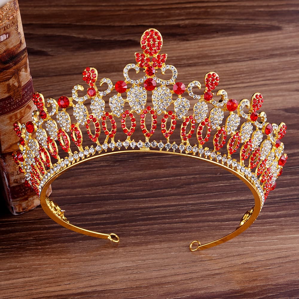 European And American Bridal Rhinestone Hair Accessories Baroque Princess Multi-Color Crown