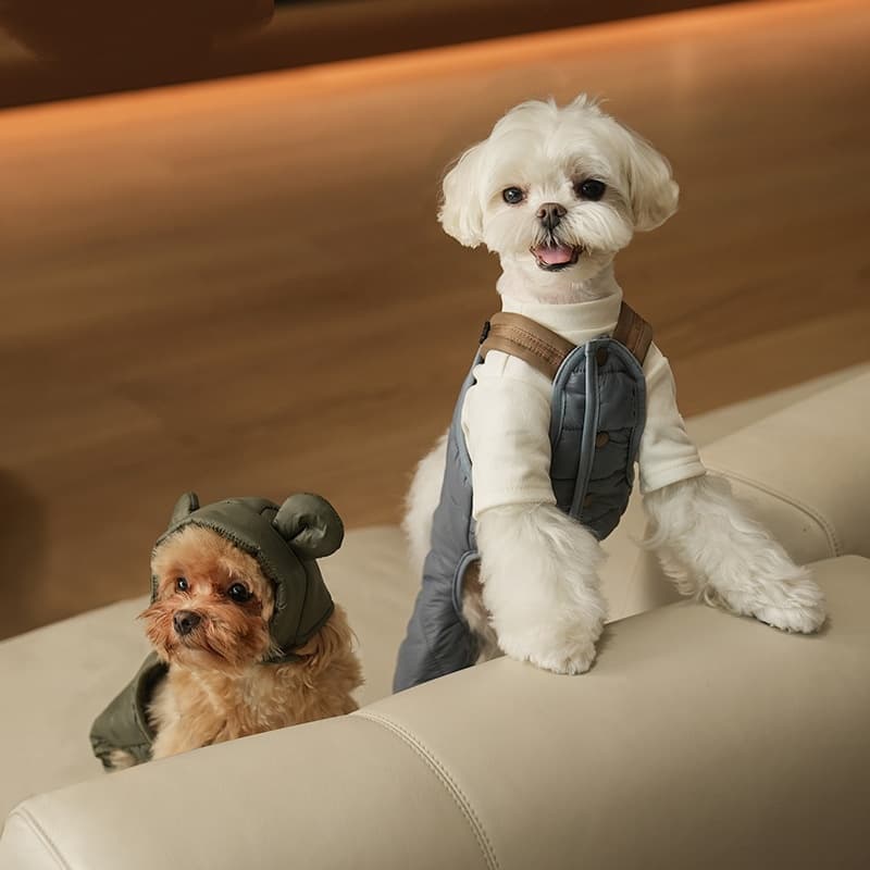 Pet Puppy Jumpsuit With Straps Cotton Padded Coat