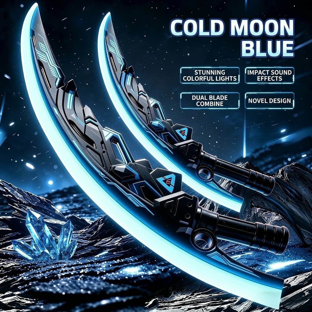Full Moon Crescent Blade Dual-Sword Glowing Sword Toy