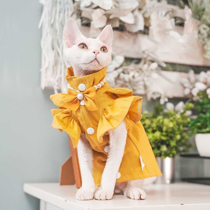 All-match Casual Pure Cotton Breathable Dress For Pet Cats