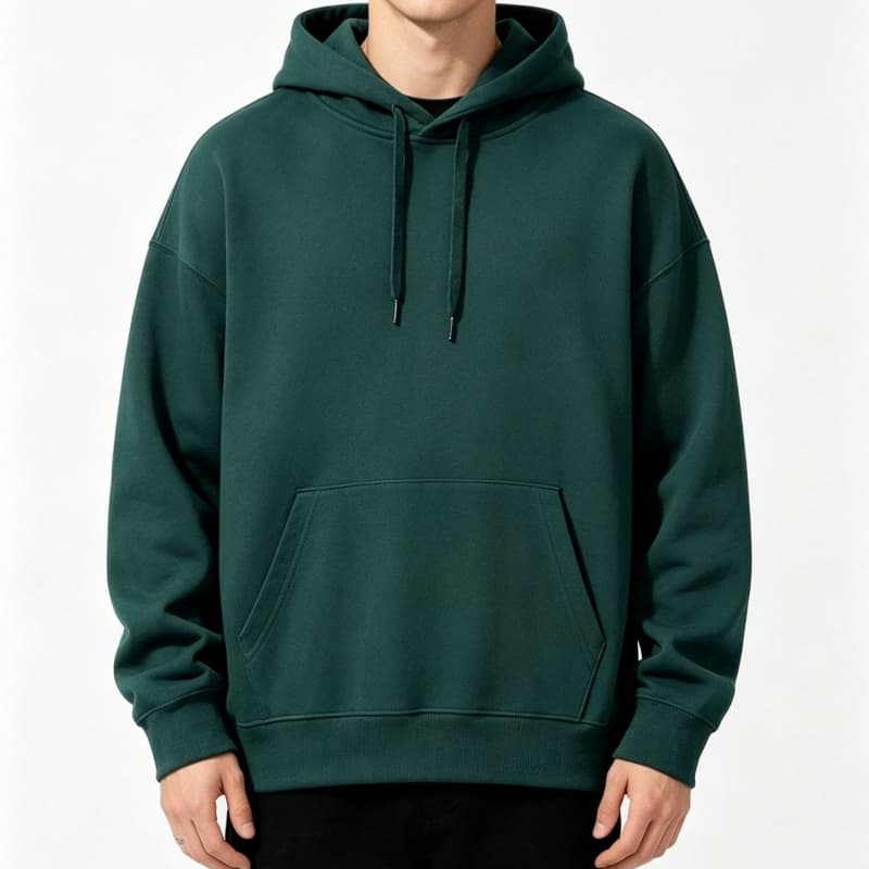 Loose-fitting Casual Plain-colored Hoodie