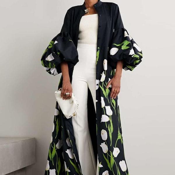 Printed Minimalist Midi Dress European And American Style