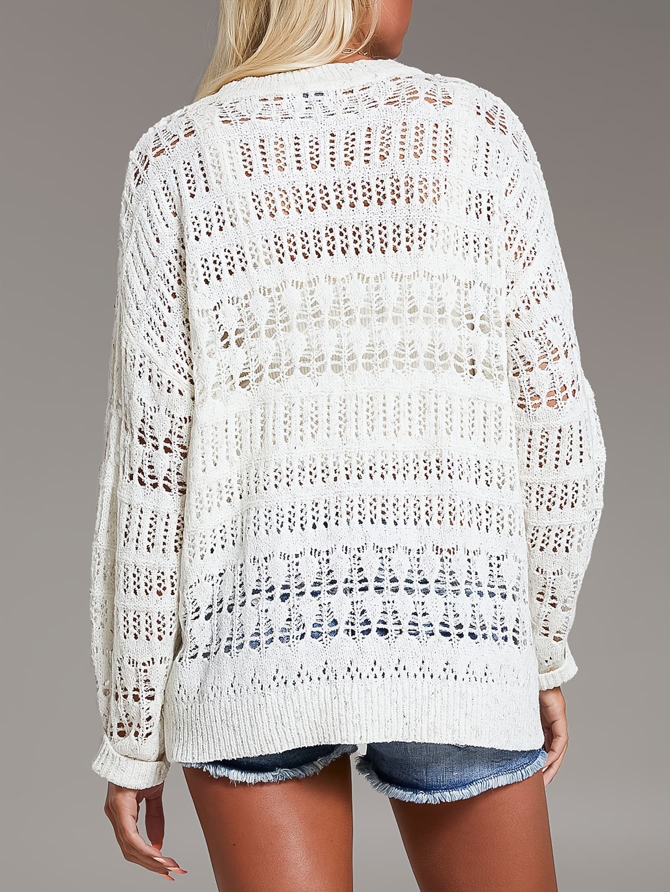 Semi-open-neck Casual Beach Cover-up Sweater
