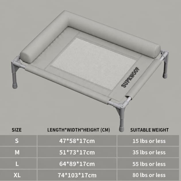 Elevated Pet Bed Breathable Removable Washable