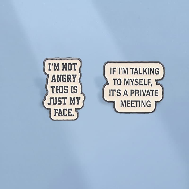 Creative And Fun English Short-sentence Brooch Simple And Versatile