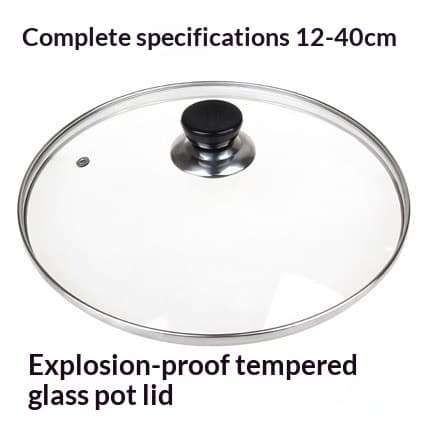 Household Tempered Glass 32 Wok 30 Stainless Steel Lid
