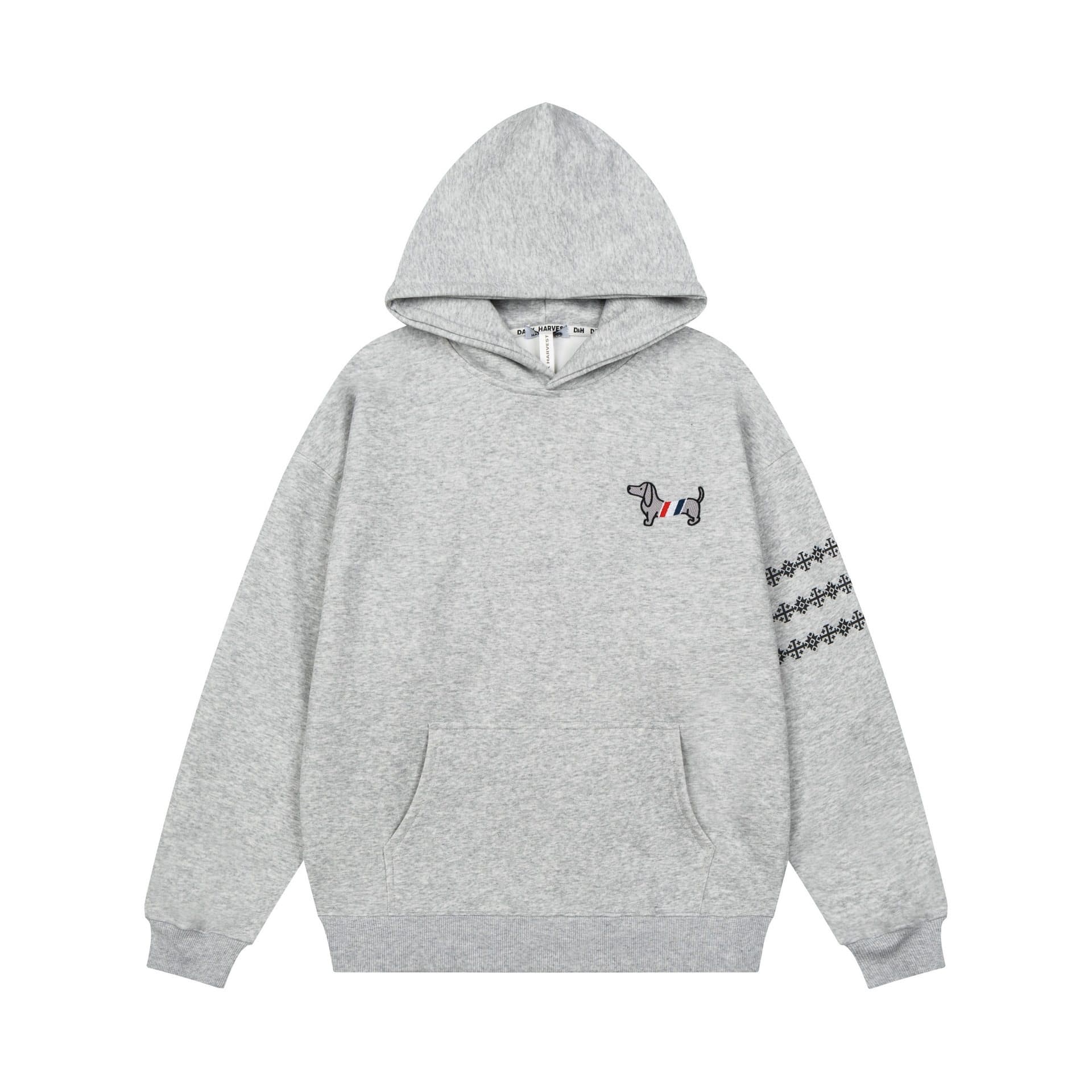Dachshund Dog Towel Embroidered Hooded Sweatshirt For Men