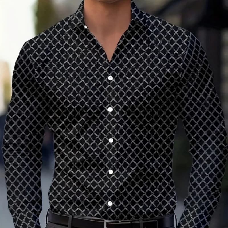 Autumn Men's Loose 3D Striped Shirt