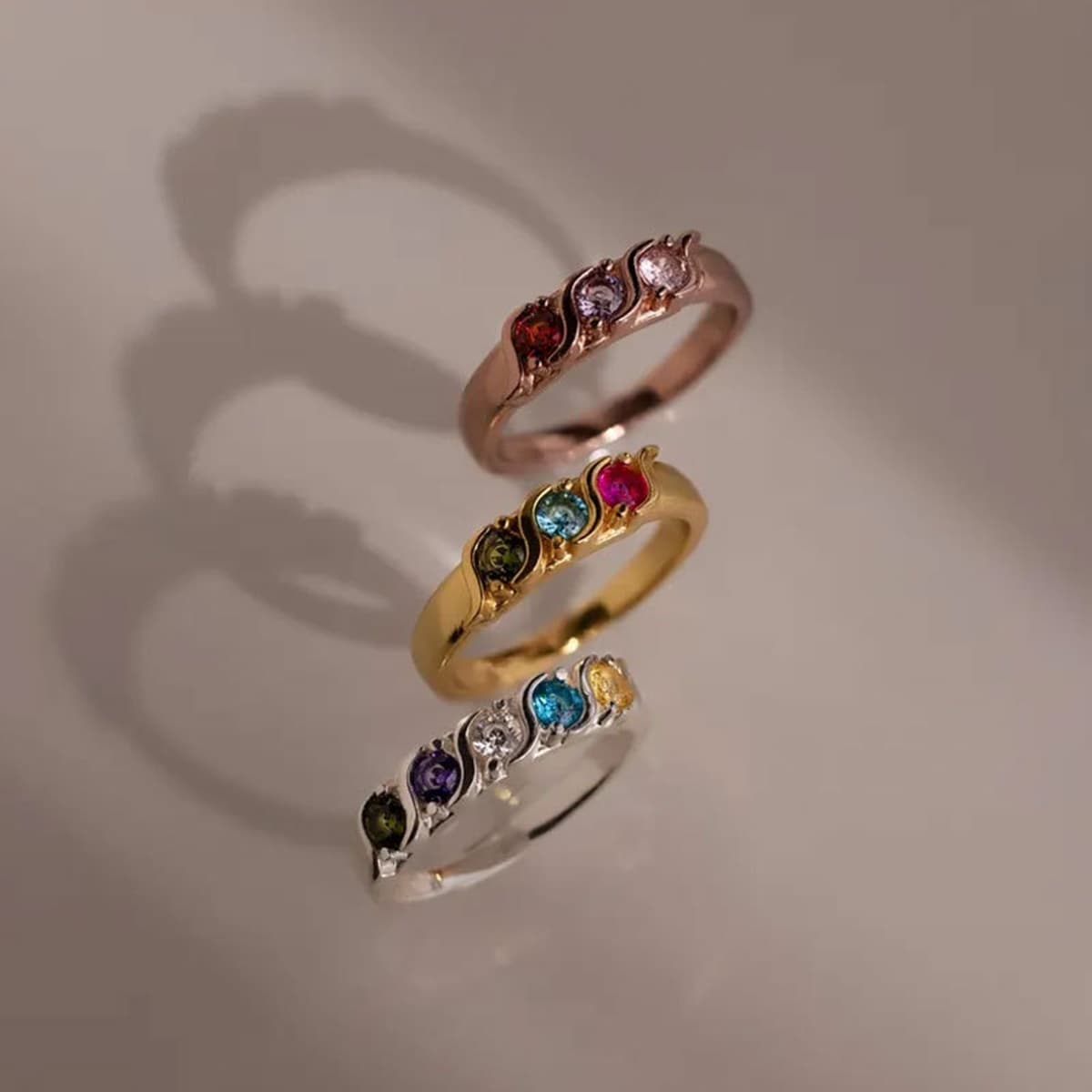 Colored Zircon Birthstone Ring