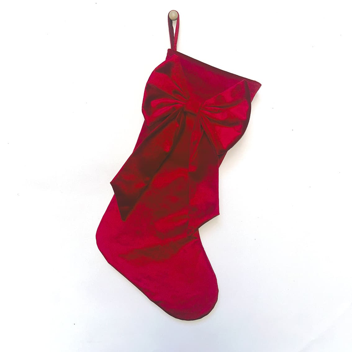 Embroidered Christmas Bow Christmas Socks