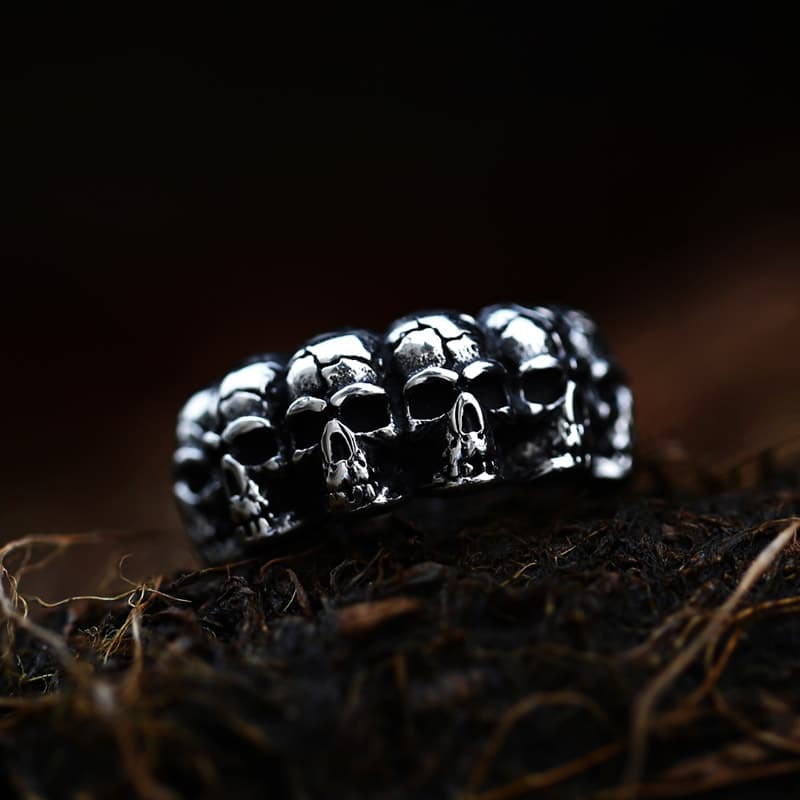 Vintage Stainless Steel Skull Ring