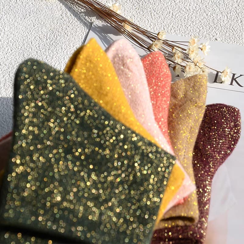 Women's Glitter Ribbed Mid Calf Slouch Socks