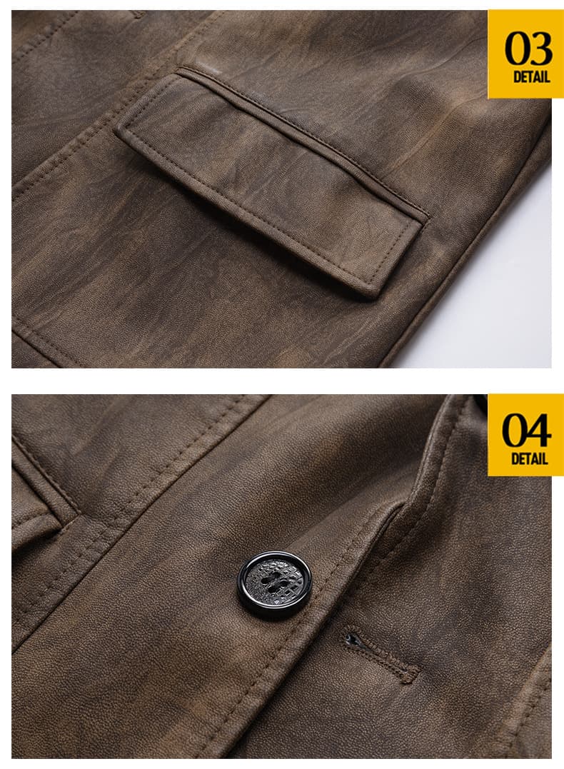 Men's New Spring Autumn Loose-fit Leather Jacket