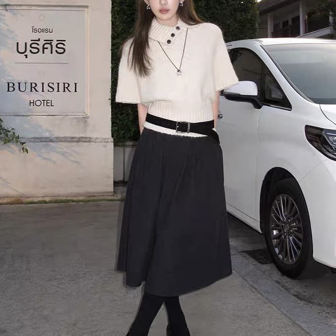 Women's Casual Lapel Mid-sleeve Sweater