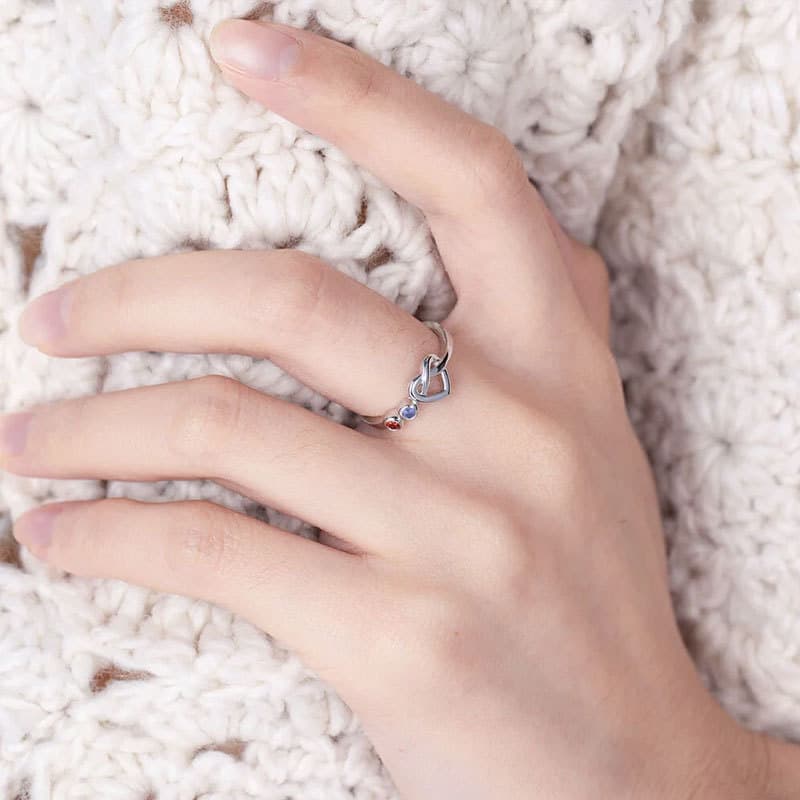 Birthday Stone Love Wrapped Ring