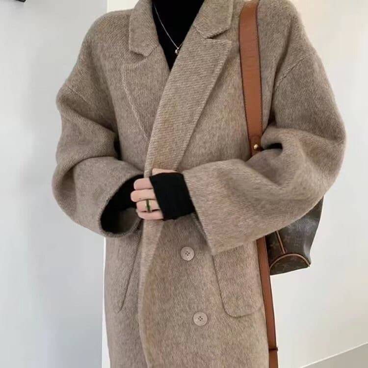 Solid-color Double-faced Wool Coat Women's Wool Outerwear