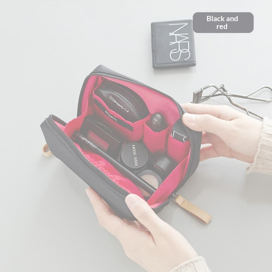 Internet Celebrity Korean Version Red Envelope Makeup Bag, Cationic Portable Mini Travel Storage Bag, Hand-held Bag--black Red