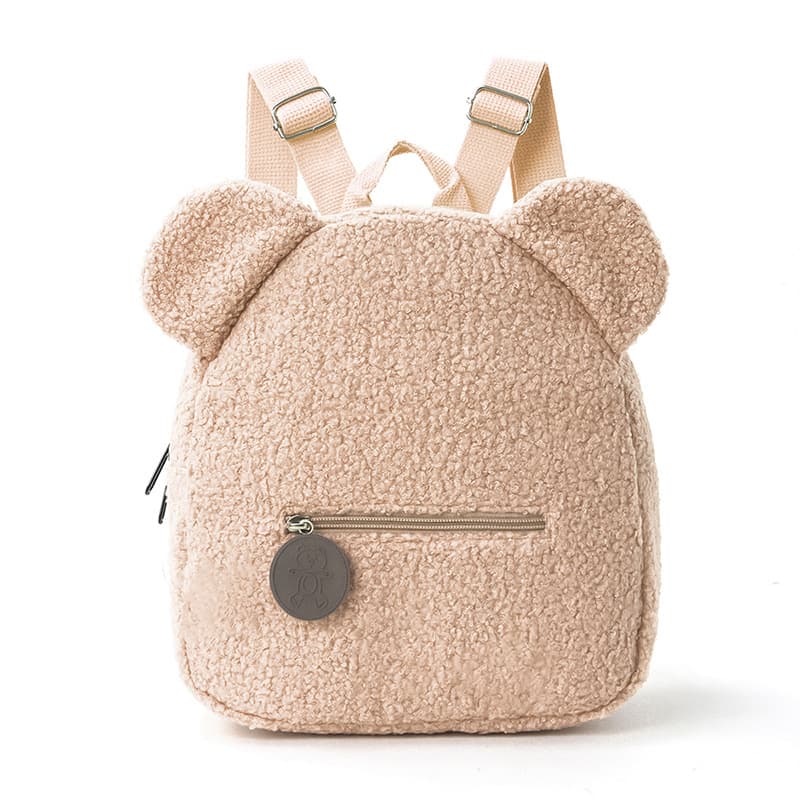 Plush Backpack 2025 New Popular Fashion Casual Ear Teddy Bear Backpack Cartoon Children's Backpack-1087 Khaki