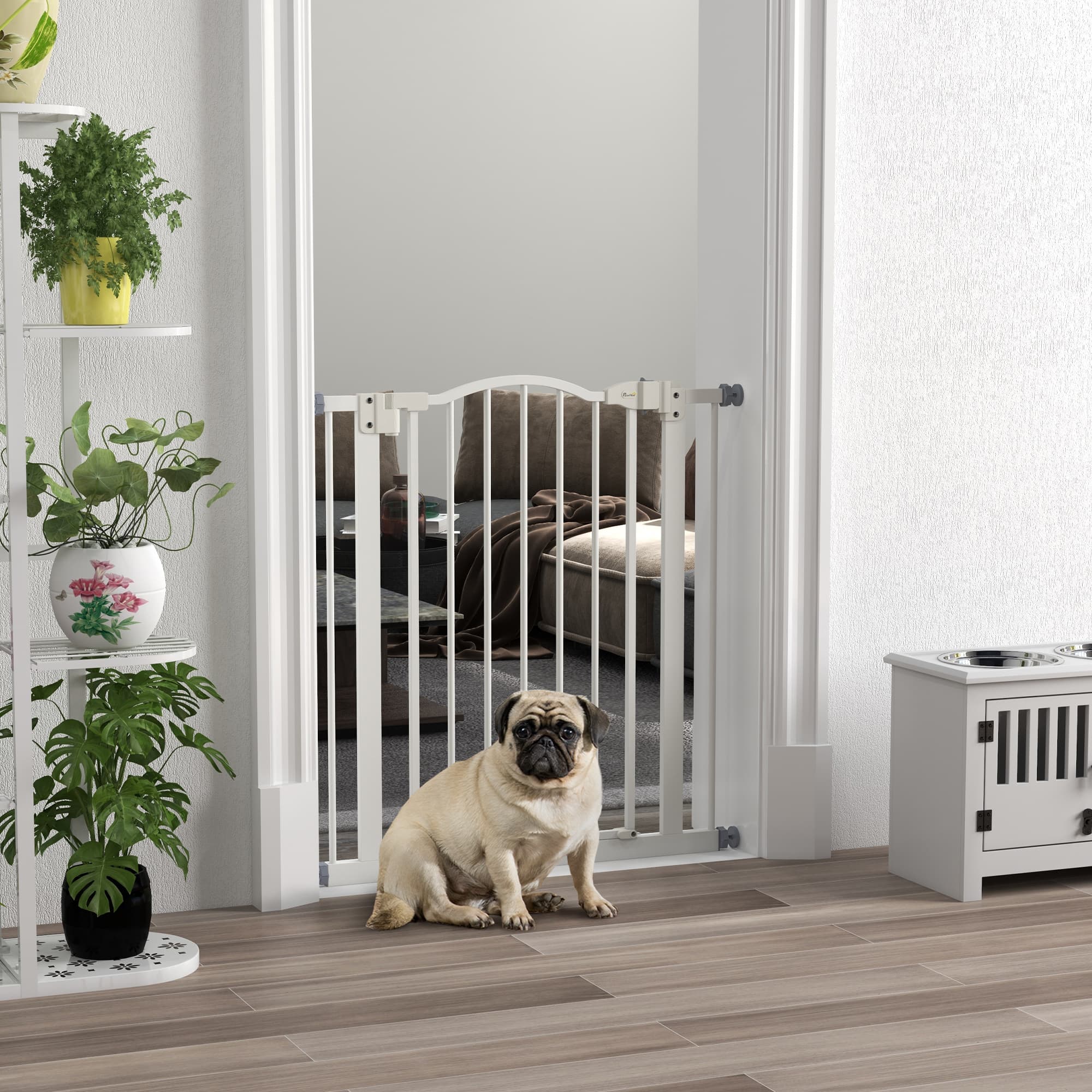 Metal Material, 74-80cm Adjustable Pet Safety Door With Automatic Closing,