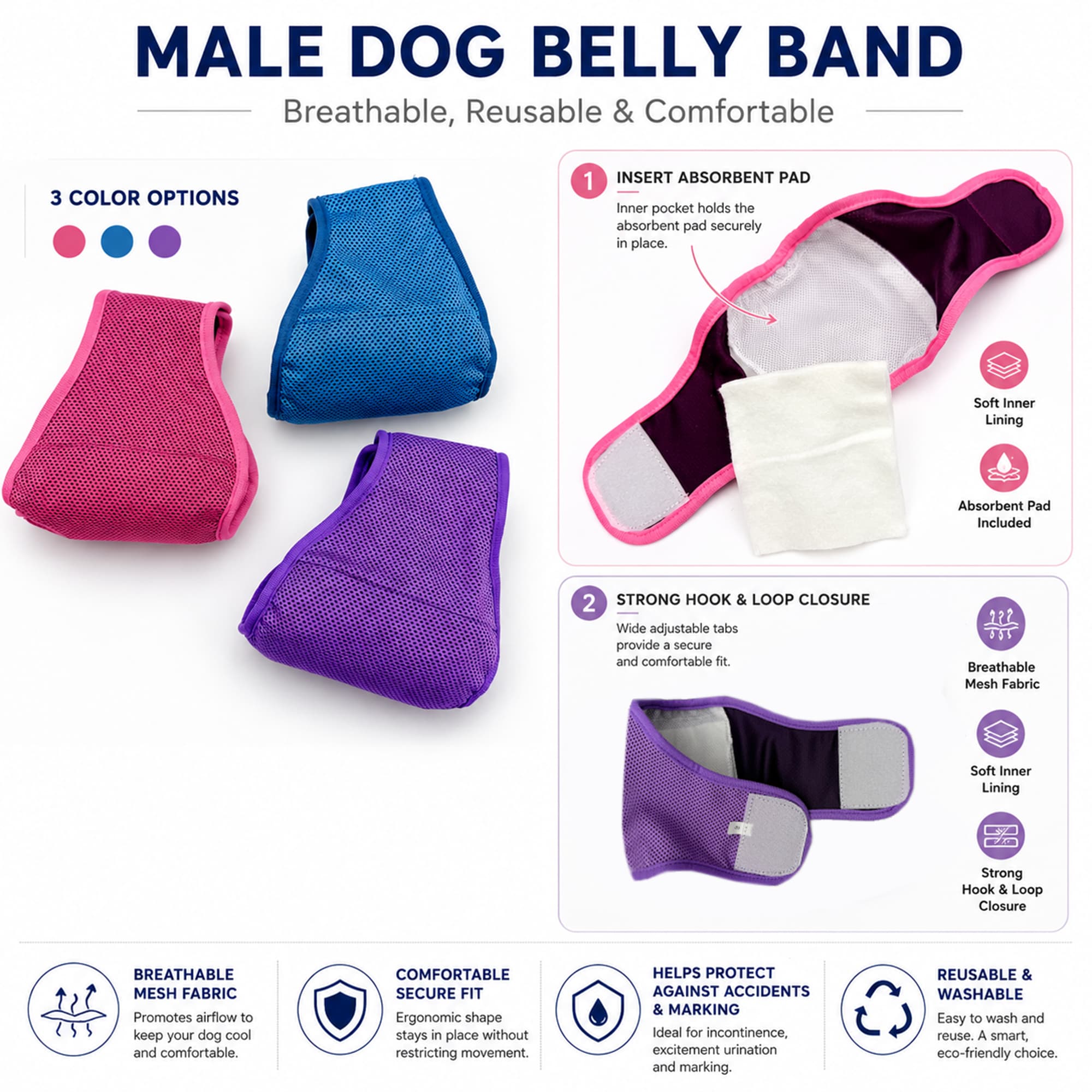 Pet Courtesy Pants, Male Dog Physiological Pants, Breathable And Comfortable Outdoor