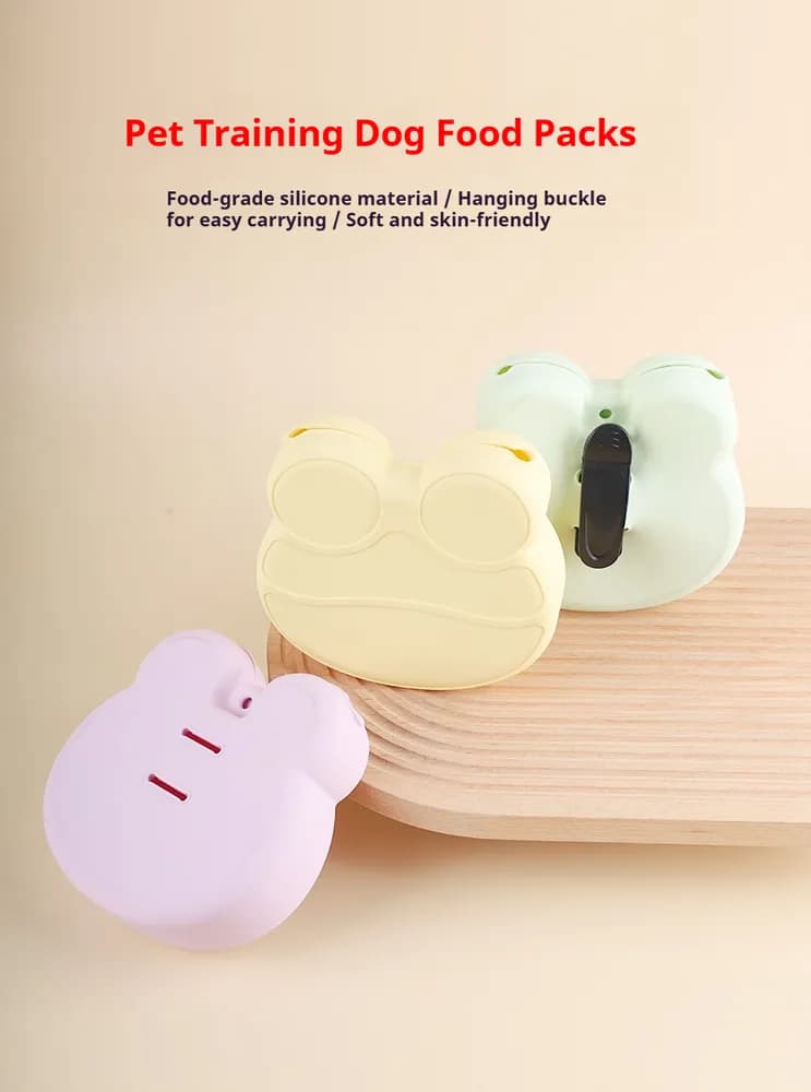 Pet Training Treat Pouch With Food-Grade Silicone - Soft, Skin-Friendly Dog Treat Bag With Hanging Buckle For Easy Carrying - Ideal For Puppy Training And Outdoor Activities