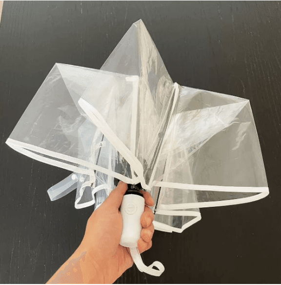 Fresh folding umbrella-8-bone model-transparent white-1