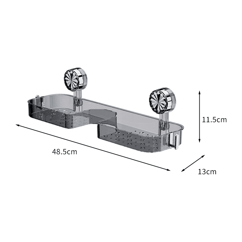 Faucet shelf-suction cup model-clear gray-1 piece