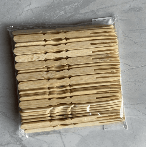 Disposable bamboo fruit fork-gourd shape-100 pieces/bag
