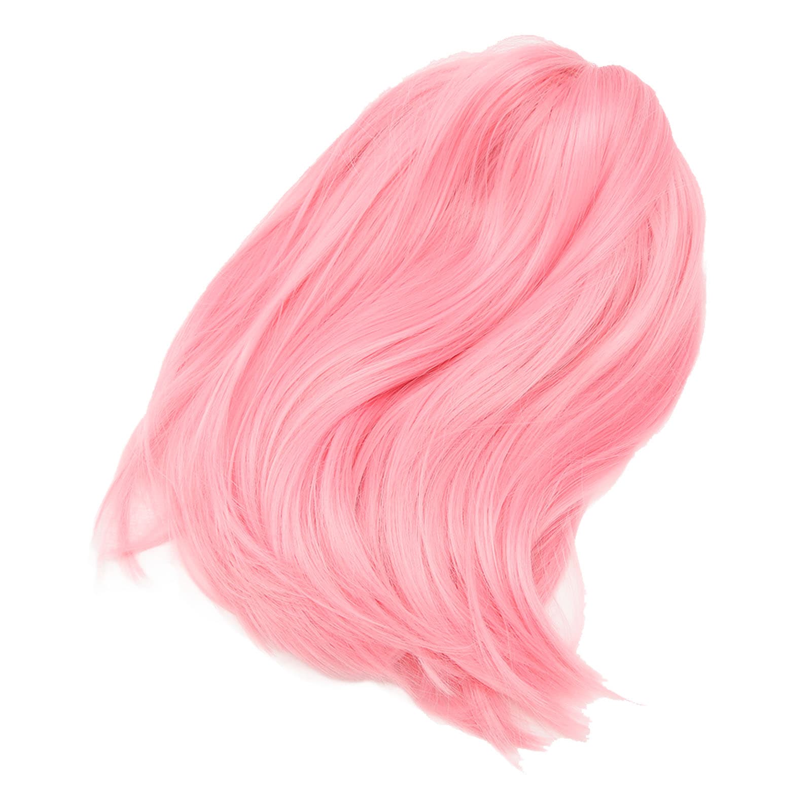 Short Pink Bob Wig Headgear Fluffy Short Straight Bob Wig With Bangs For Students
