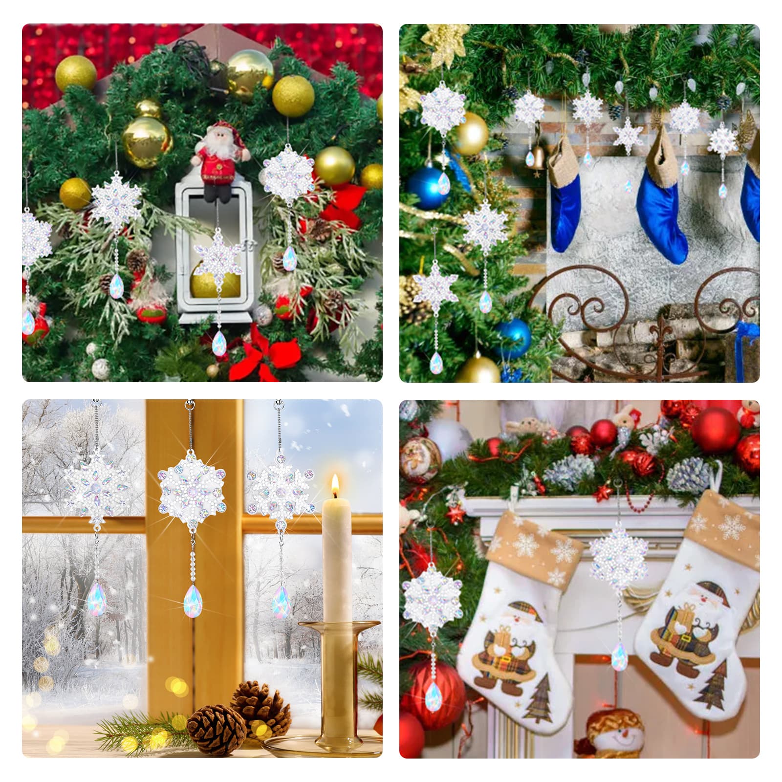 Diamond Painting Christmas Set—6 DIY Keychains With Chain And Pendant