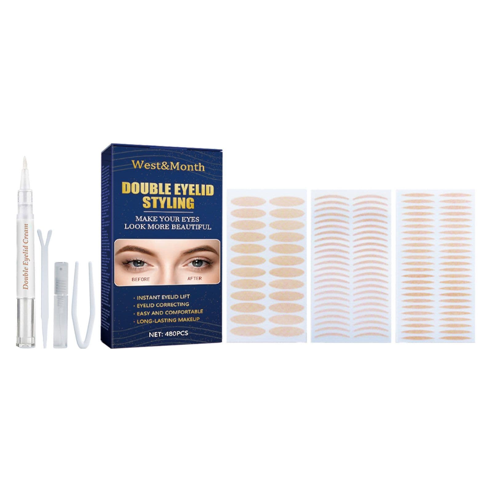 WEST MONTH 480-Piece Double Eyelid Tape Application Kit