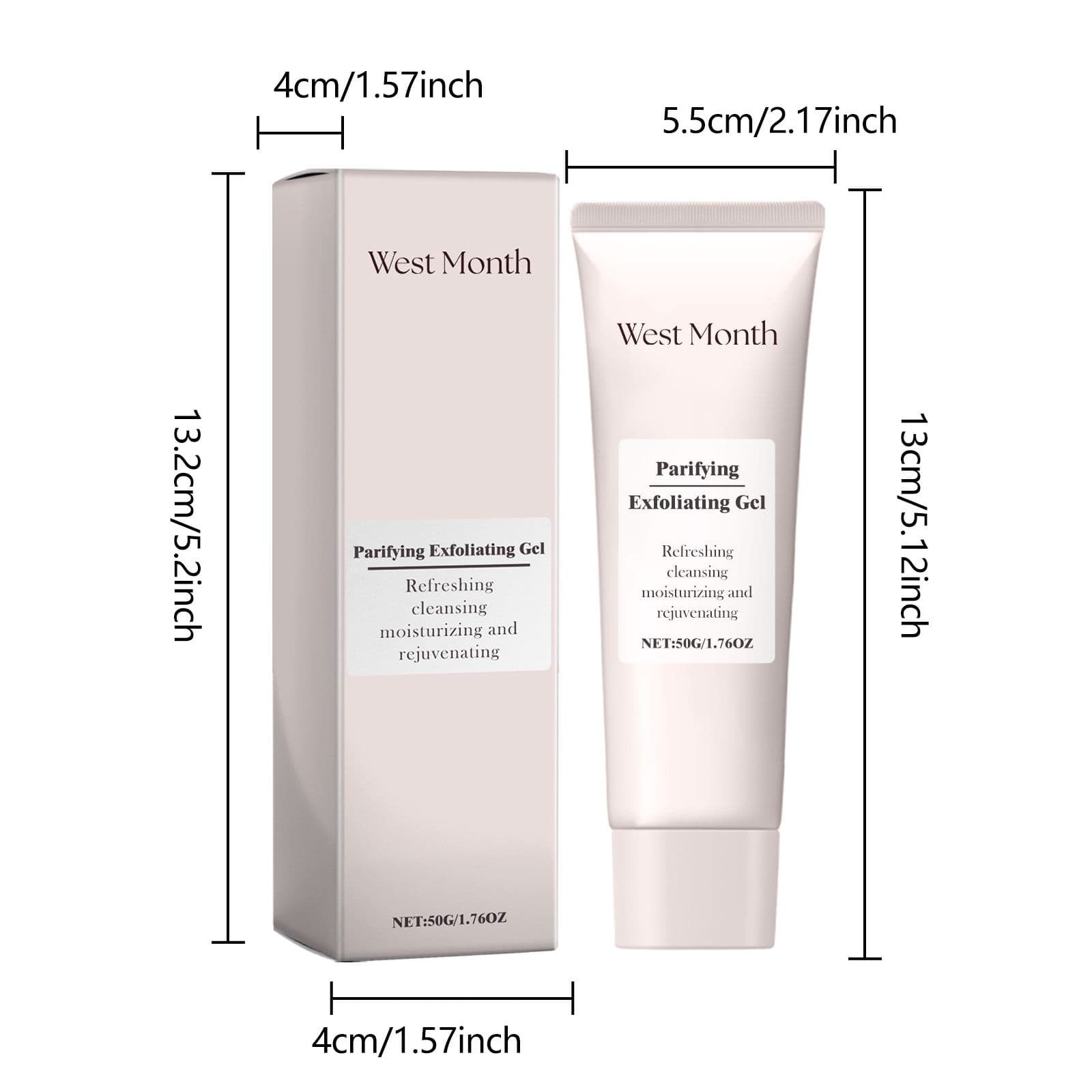 WEST MONTH Facial Exfoliating Gel, 50 g