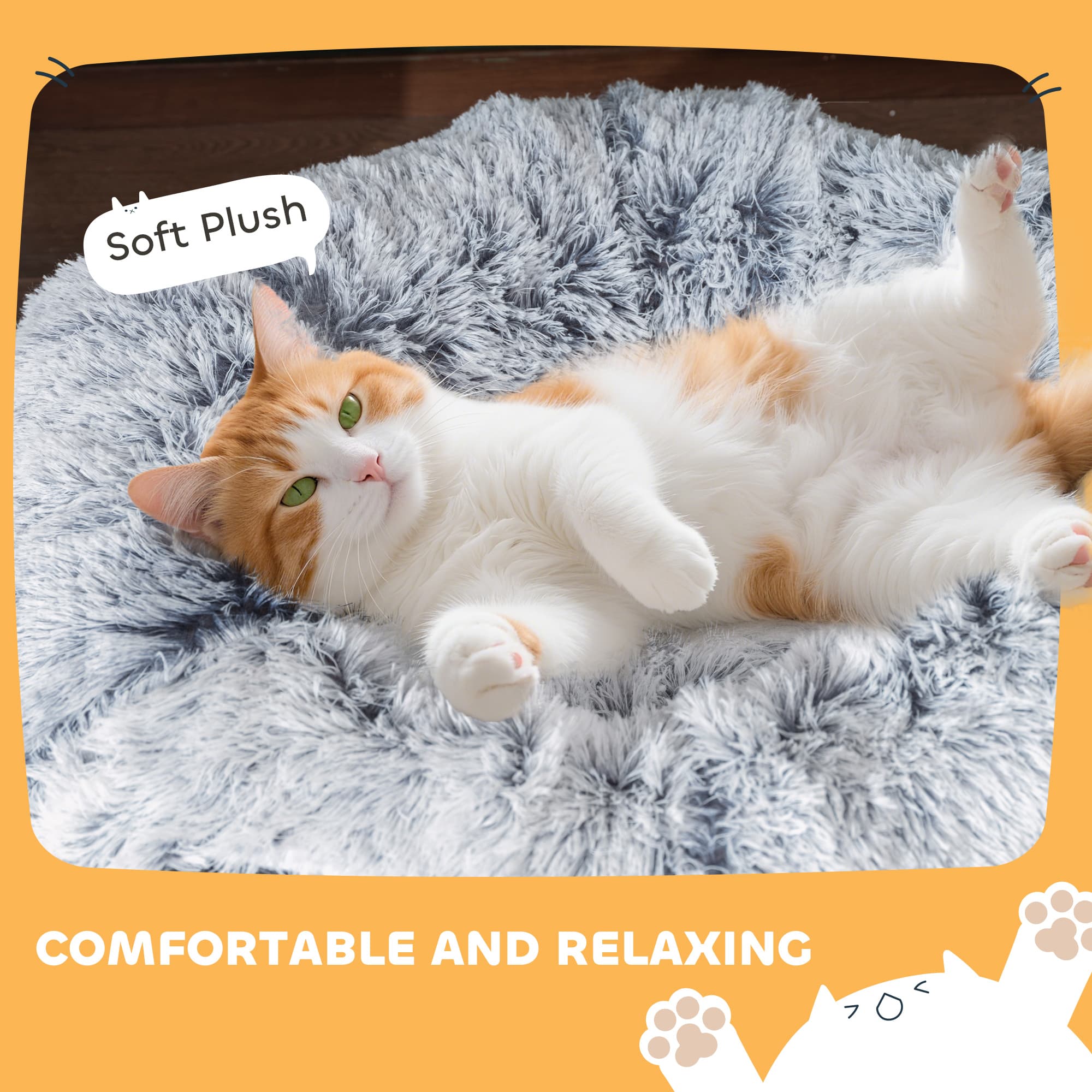 2-in-1 Donut Cat Tunnel With Washable Bed,Play Tunnel Bed With Toy Ball And Door Hole For Indoor Cats,Light Grey