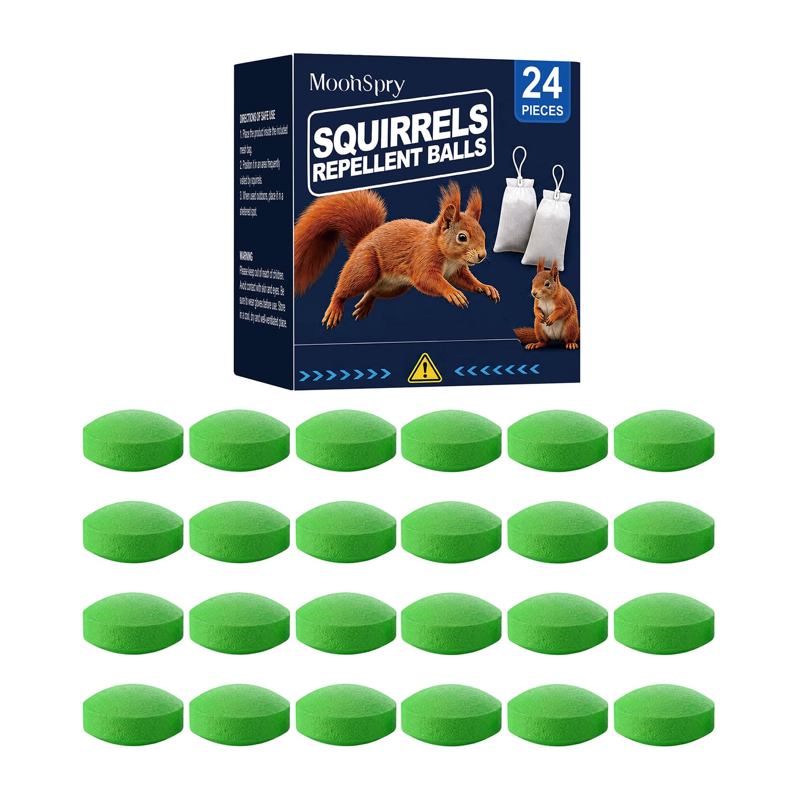 MOONSPRY Squirrel Repellent, 5g*24pcs, Pest Control for Daily Use