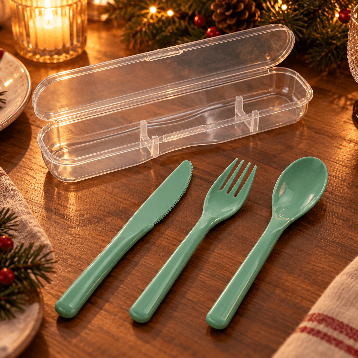 This Set Of Cutlery For Picnic Is The Solution Ideal For Carrying Your Comidas Fuera Of Casa With Style And Practicality