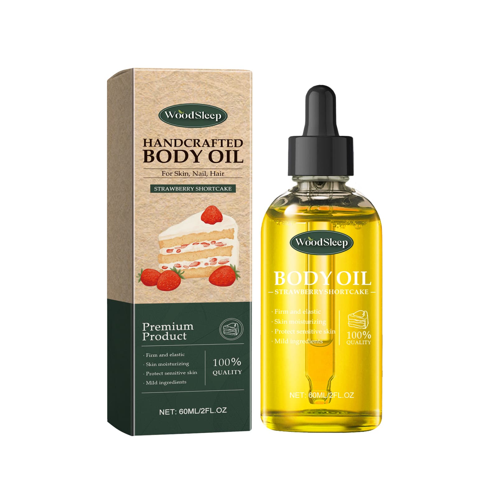 Strawberry Shortcake Body Oil for All Skin Types, 60ml