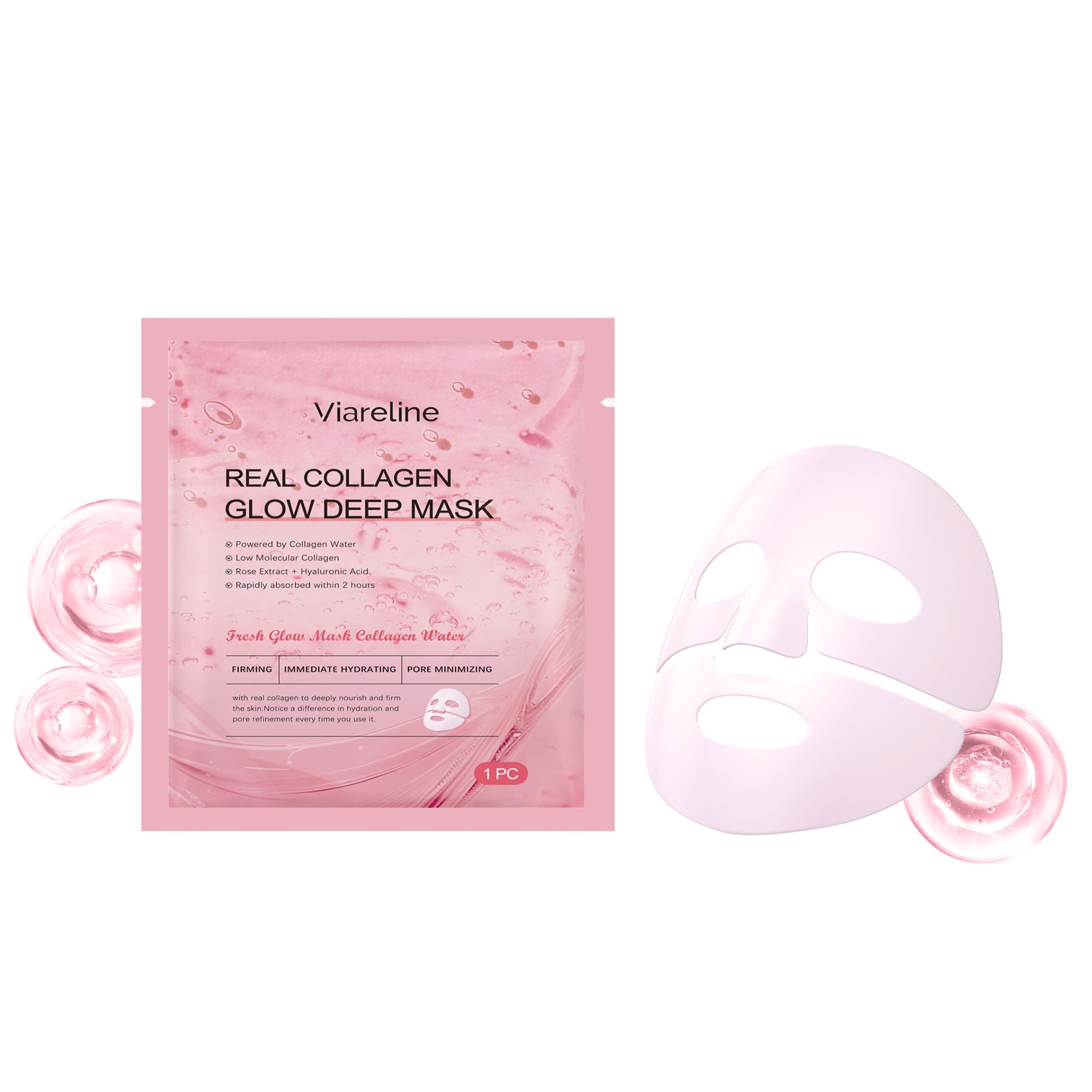 VIARELINE Hyaluronic Acid Face Mask, Moisturize for All Skin Types