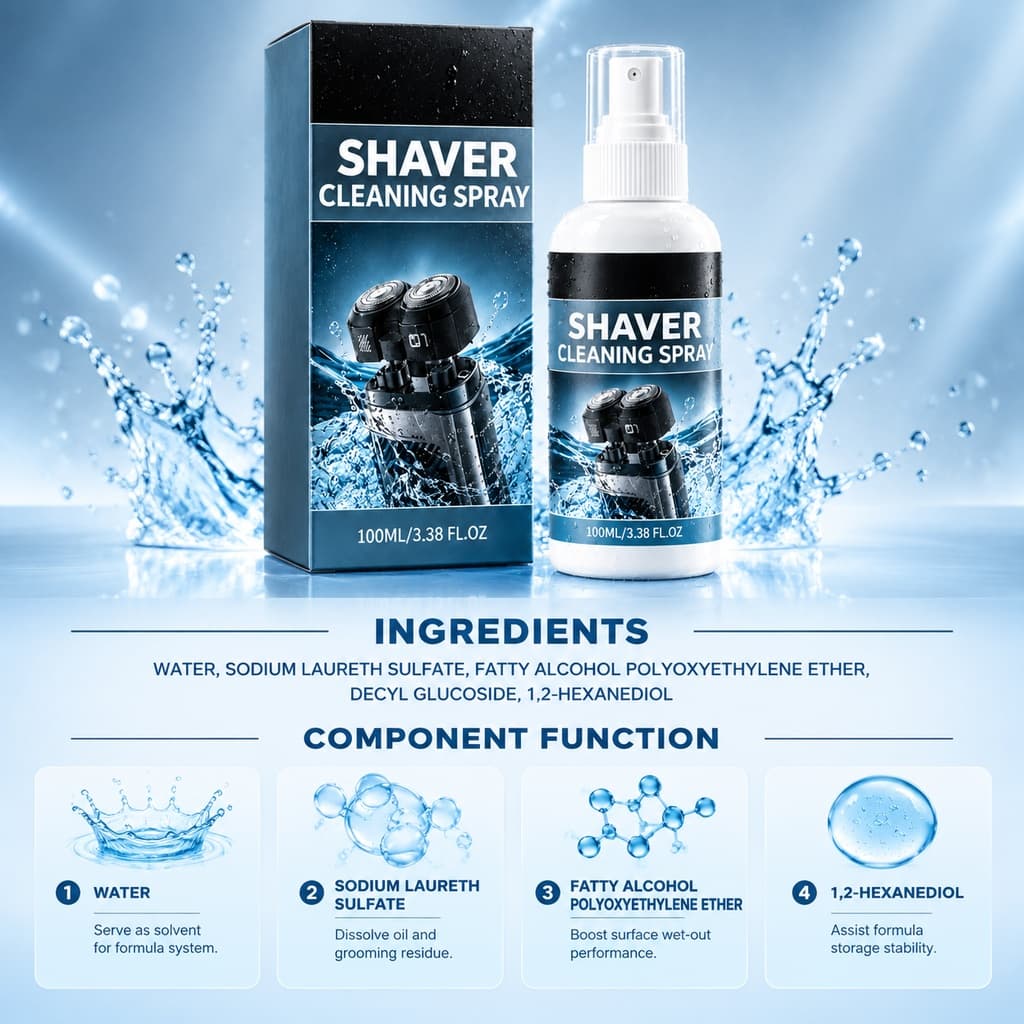 Shaver Cleaning Spray, 100ml, Cleaning Agent for Home Cleaning