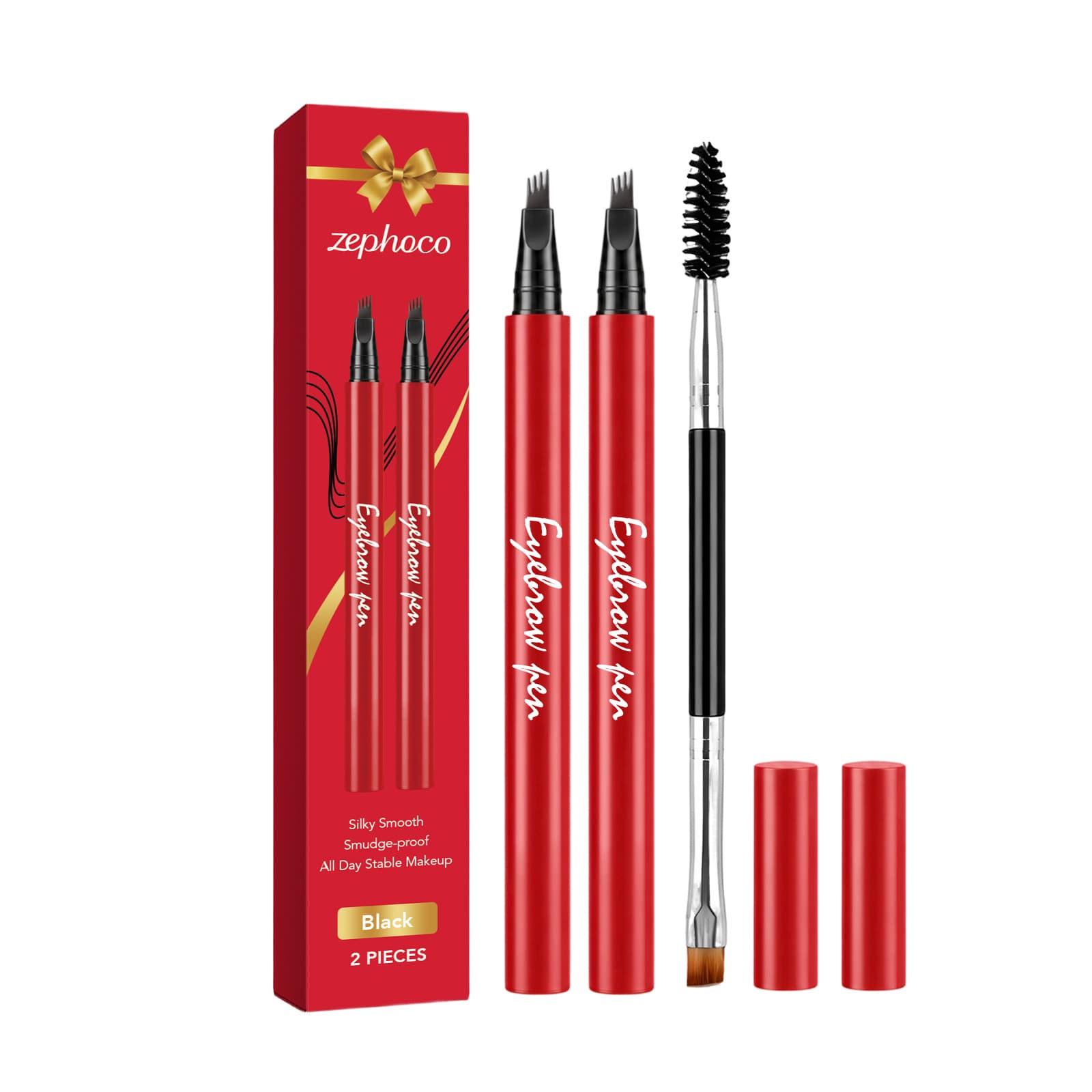 Zephoco Eyebrow Pen, 2pcs, Care Oil for Daily Use