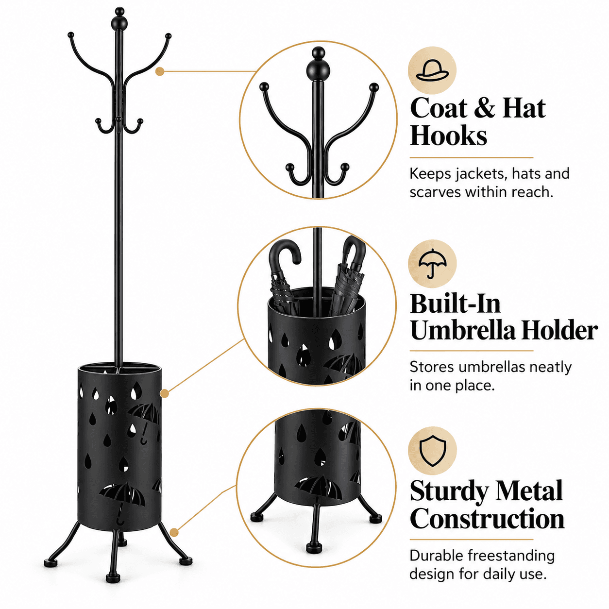 This Perchero Umbrella Stand Of Design Round Is A Practical And Elegant Solution For Organizing Its Living Room