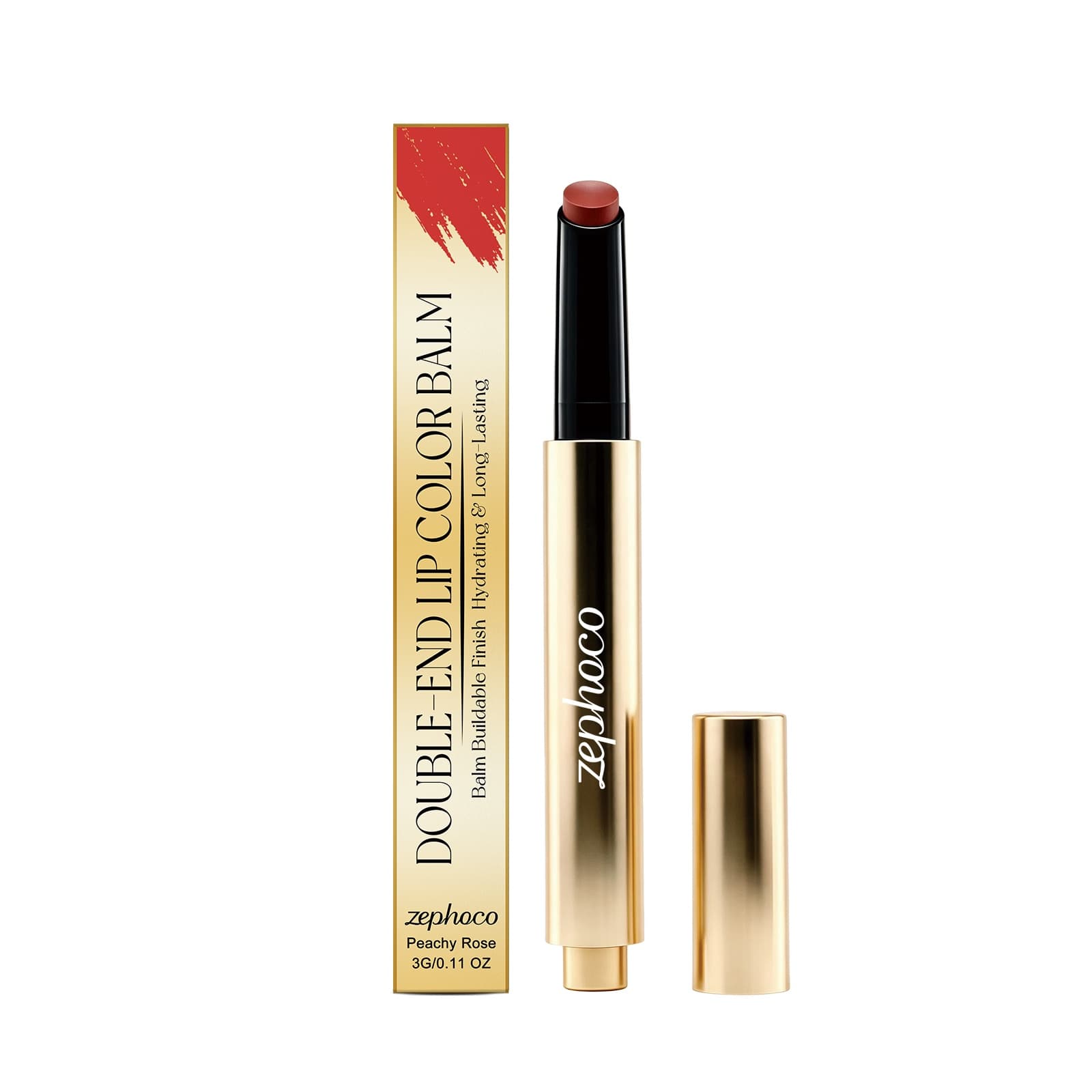 Zephoco Double-End Lip Color Balm, 3g, Lipstick for All Skin Types