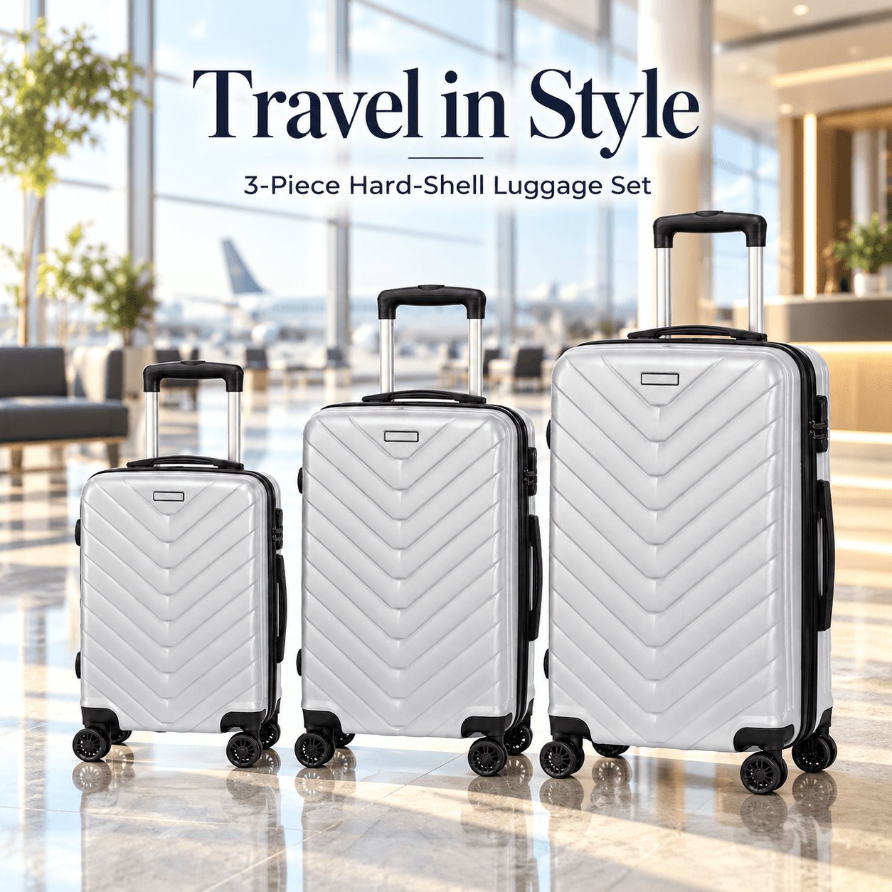 This Set Of 3 Suitcases With A Design Of Escamas From The Brand Arte Regal Offers A Solution Complete And Durable For Their Travel