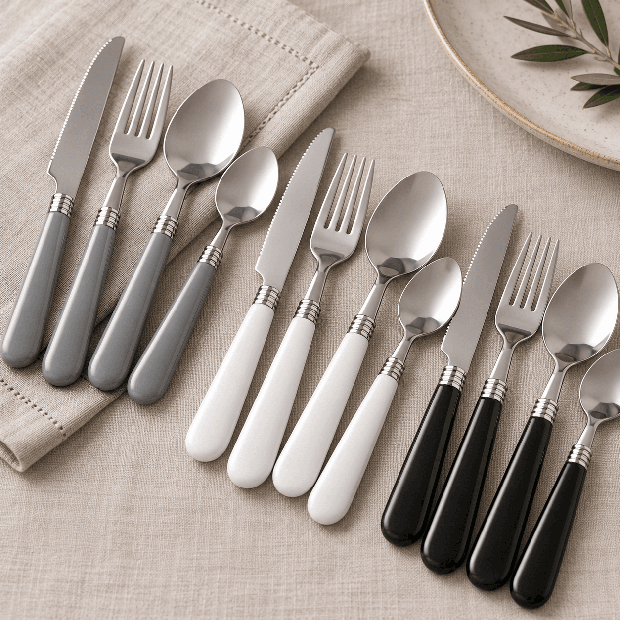 This Set Of Cutlery Assorted From The Brand Kinvara Offers A Combination Of Colors Neutros For Adaptarse To Any Table