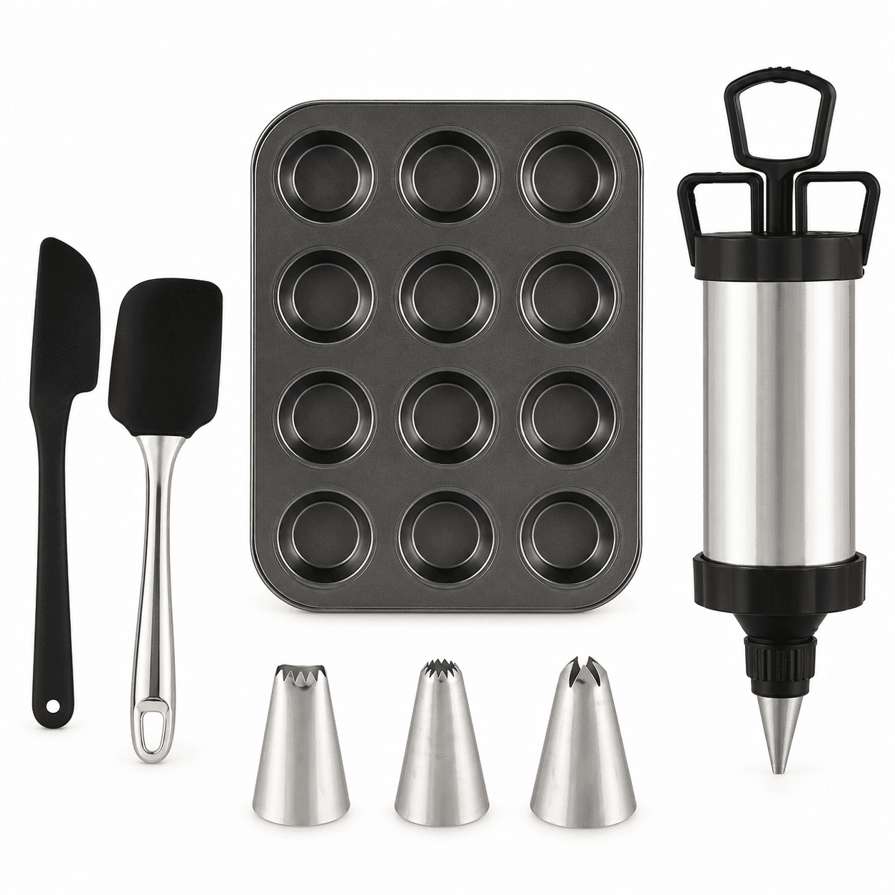 This Set Of Baking Of Kinvara Is The Solution Complete For Your Creaciones Dulces, Incluyendo A Mold, A Manga Pastelera And A Spatula