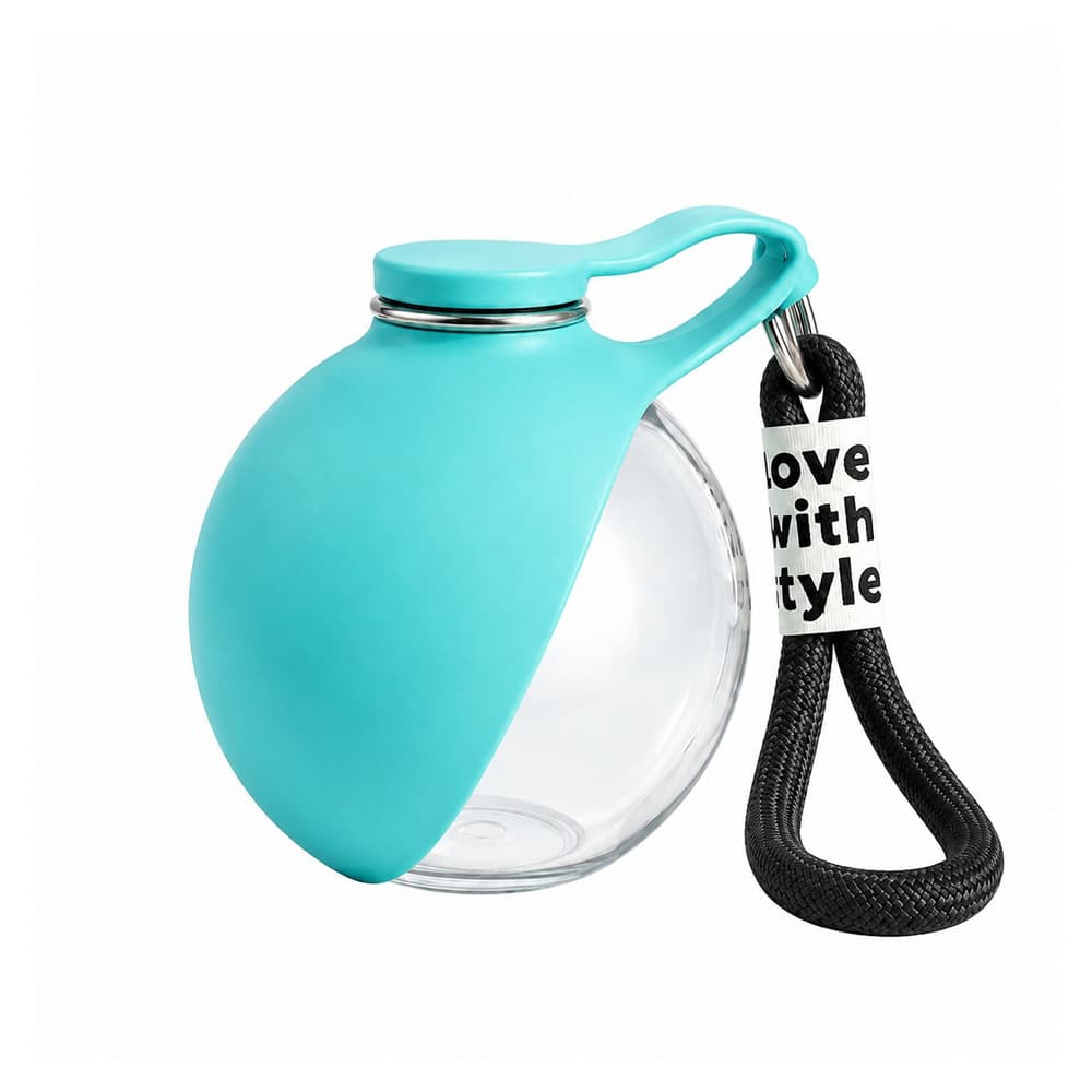 Portable Dog Water Bottle, 285ml BPA Free PETG Pet Travel Water Bottle With Foldable Silicone Bowl, Leak Proof Hands-Free Collar Clip Design For Small Dogs Walking Hiking Camping