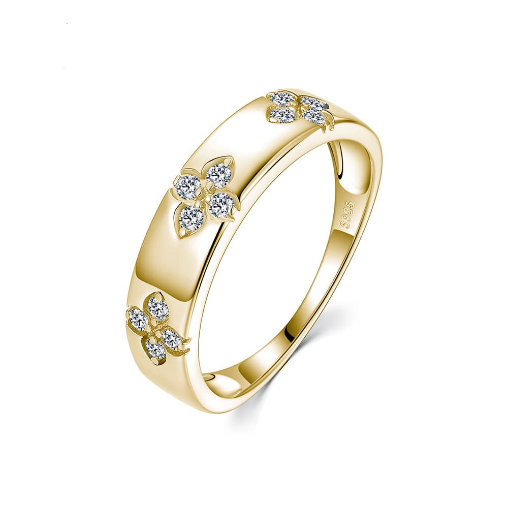 S925 Silver 2.3g Floral Cluster Moissanite Ring, D VVS1, GRA Certified US 5-9