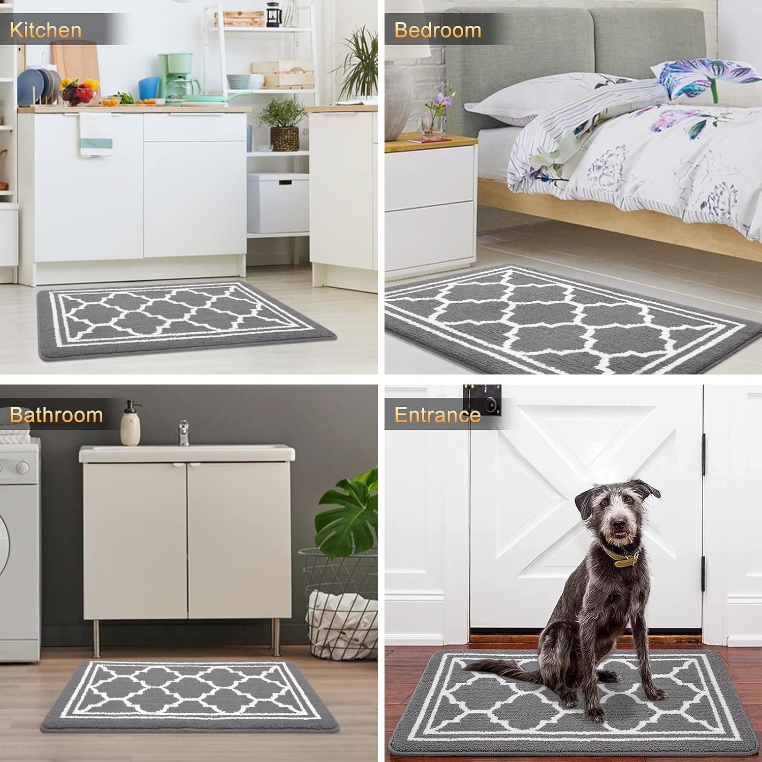 Indoor Door Mat, Dirt-Resistant & Absorbent Doormat, Anti-Slip Low Profile Floor Mat For Entryway, Front & Back Door, 32x20